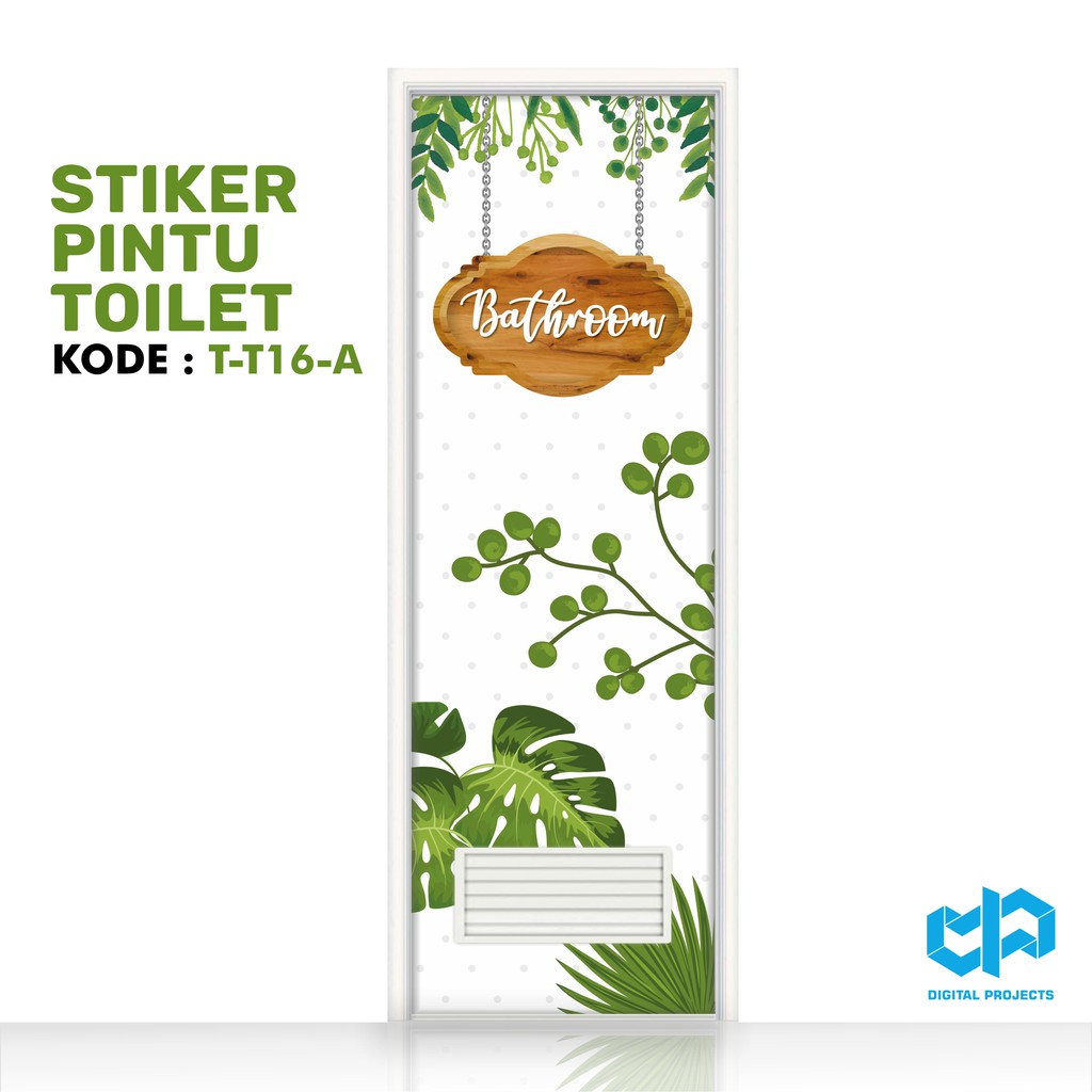  Stiker Pintu Toilet  Kamar Mandi Bathroom  motif Tropical 