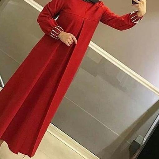 ❆ Yuriska Maxi - Bisa Gamis Baju Dress Busui Kondangan Long Dress Maxy Tangan Motif Mutiara Warna Po