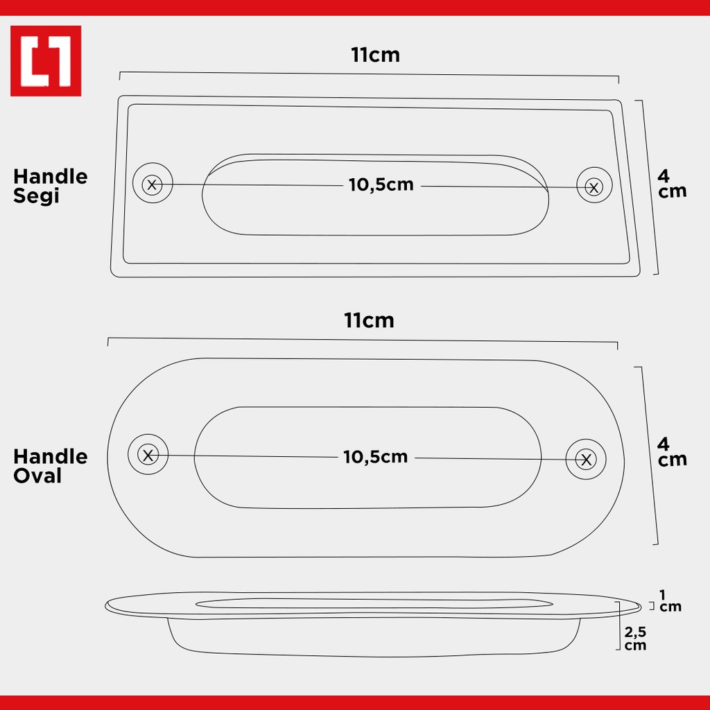 Handle Kom Tanam Tarikan Pegangan Pintu Geser Sliding Door - Weldom