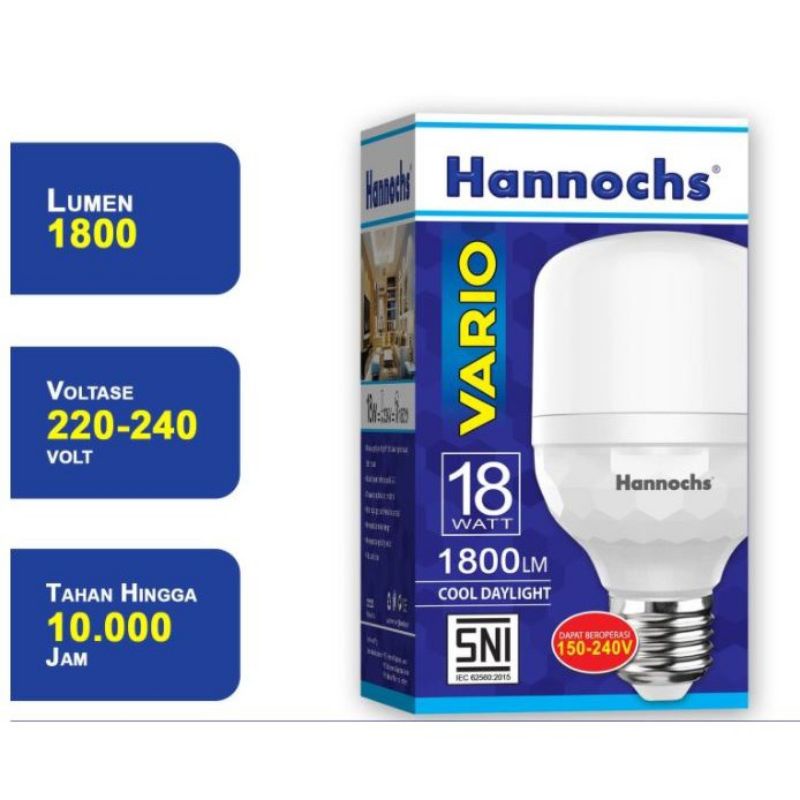 Lampu led hannochs vario 18 watt nyala putih