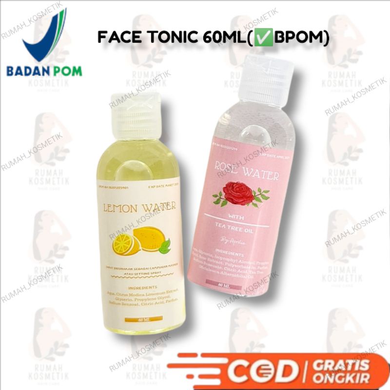 TONER PELICIN WAJAH (BPOM) / FACE TONIC LEMON WATER ORIGINAL PREMIUM / ROSE WATER 100 ML