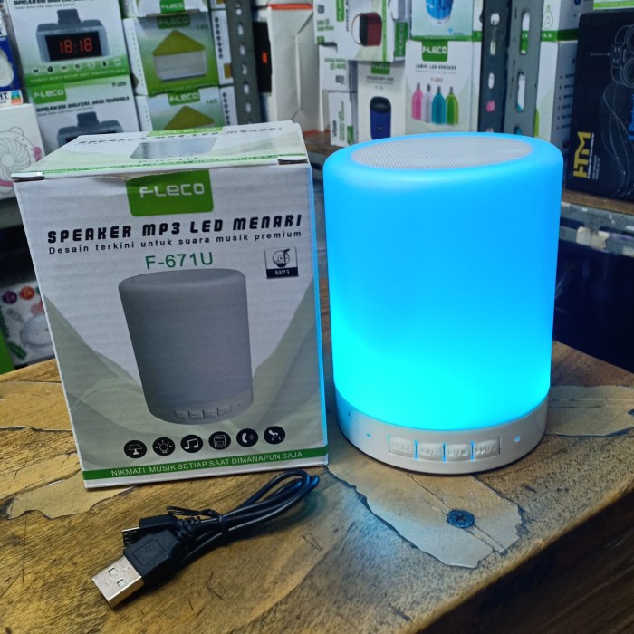 Speaker Buetooth Portable Fleco F 671U Lampu Tidur Led S3G4 Sound Promo Tanpa Kabel New product Best