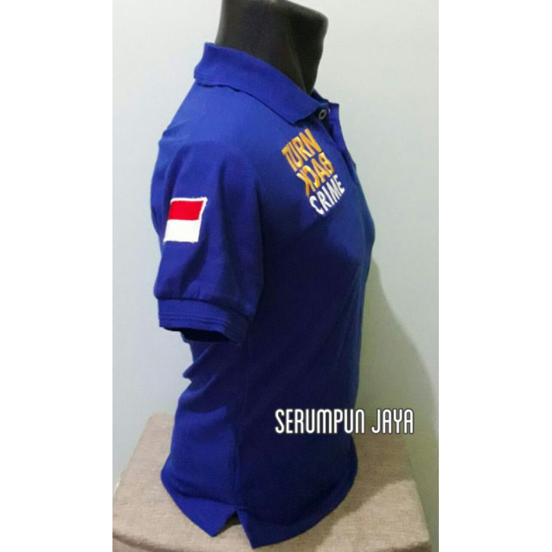 KAOS SECURITY TURN BACK CRIME WINGS - KAOS KERAH TBC LOGO WINGS BIRU FULL BORDIR