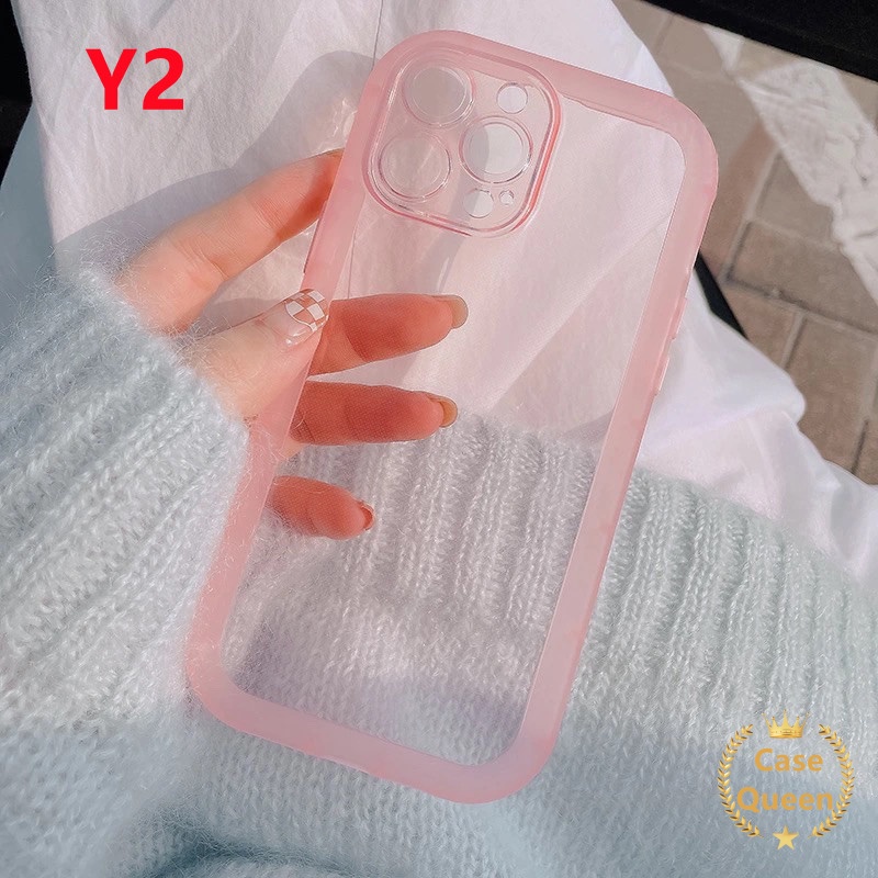 Soft Case TPU Transparan Warna Permen Fluorescent Cover IPhone 11 XR 12 13 11 Pro Max X XS Max