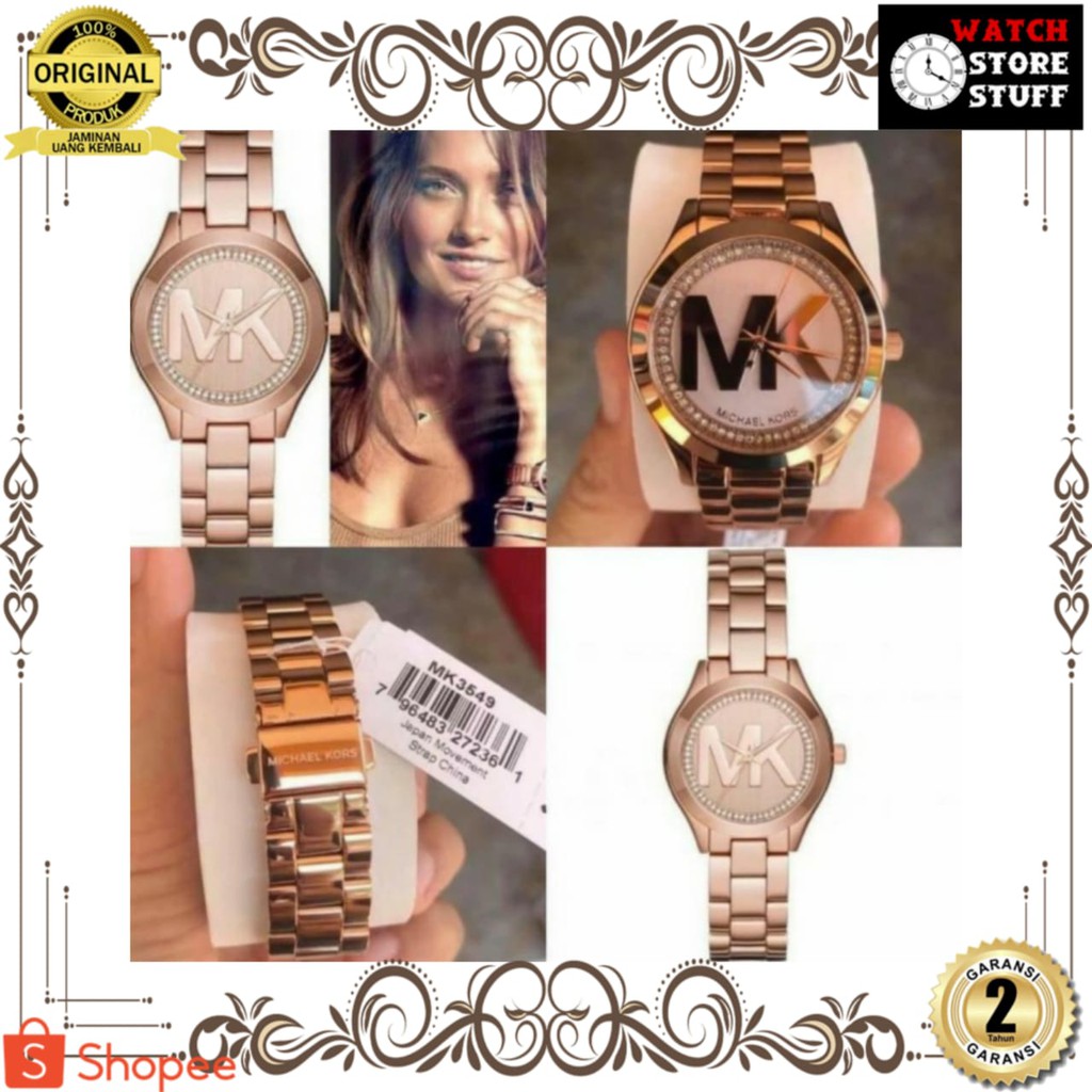JAM TANGAN PRIA WANITA | RANTAI | KULIT | KARET | MURAH | MICHAEL KORS MK3549 ROSEGOLD
