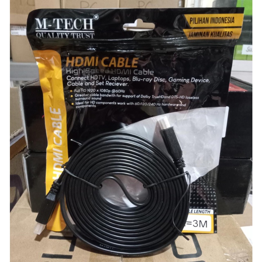 KABEL HDMI FLAT 3M M-TECH