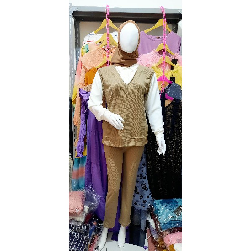 SETCEL KEMEJA WAFFLE UNIQLO