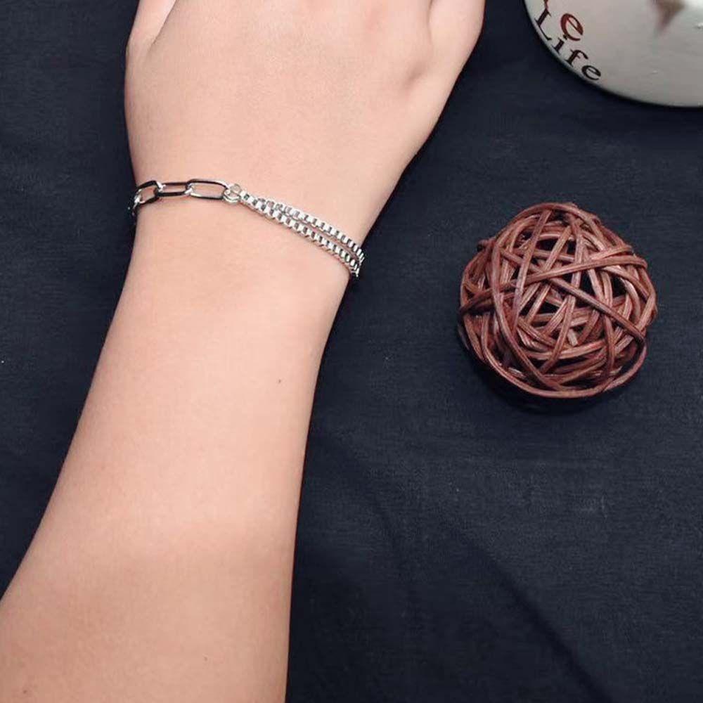 Gelang Rantai Desain Hati Gaya Vintage Untuk Pria Dan Wanita