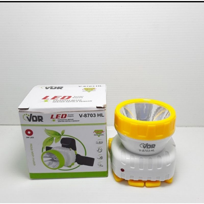 Senter Kepala Charger LED 3W VDR V-8703 HL