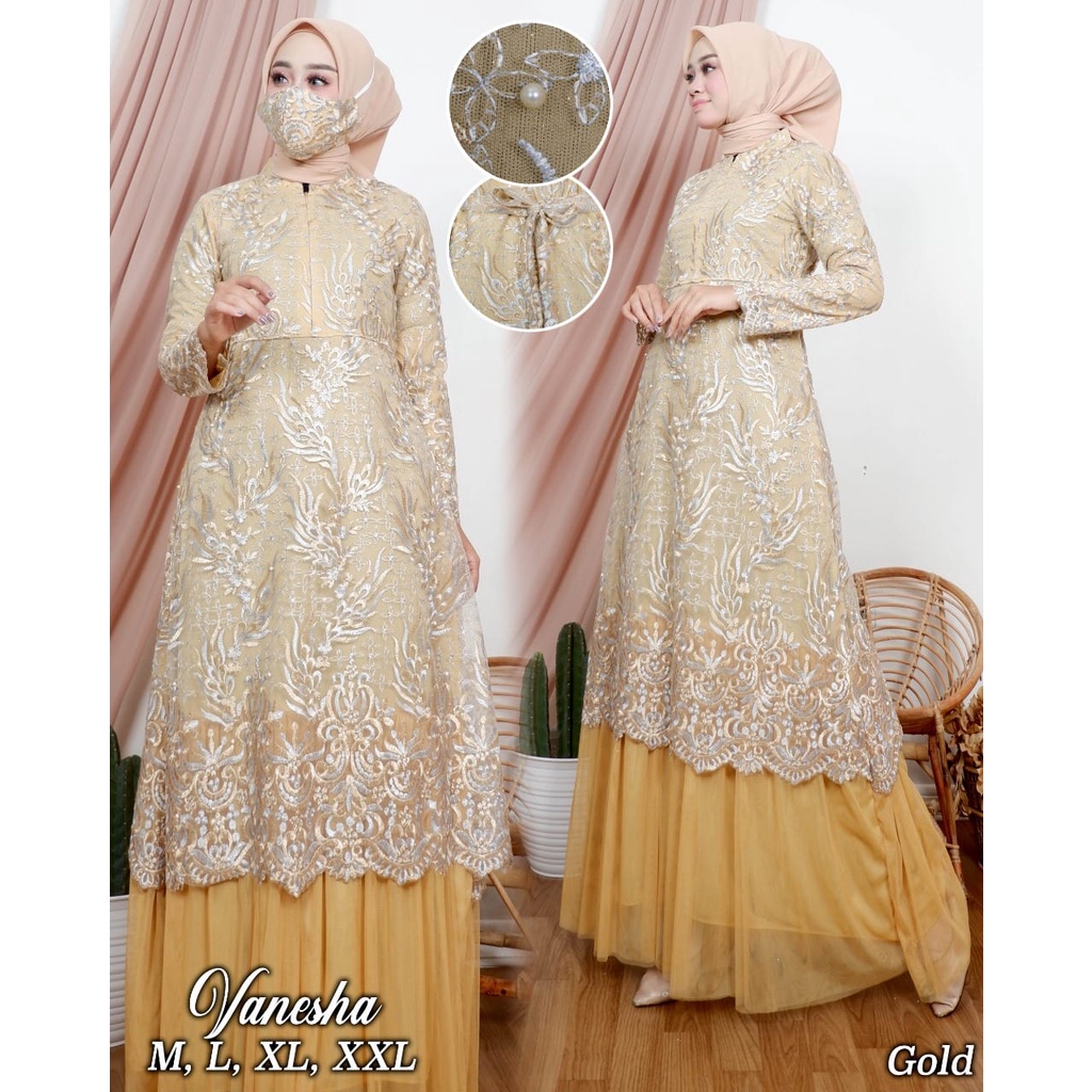 Gamis Tutu Vanesha AD / Gamis Tutu Busui / Kebaya Busui / Dress Kondangan / Kebaya Modern