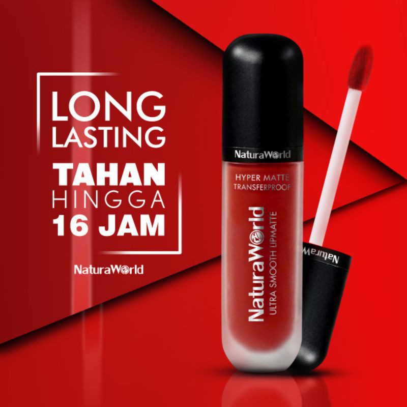 Lipstik Natura World Lipmatte Hypermatte Transferproof Naturaworld Lipstick Long lasting Tahan Lama