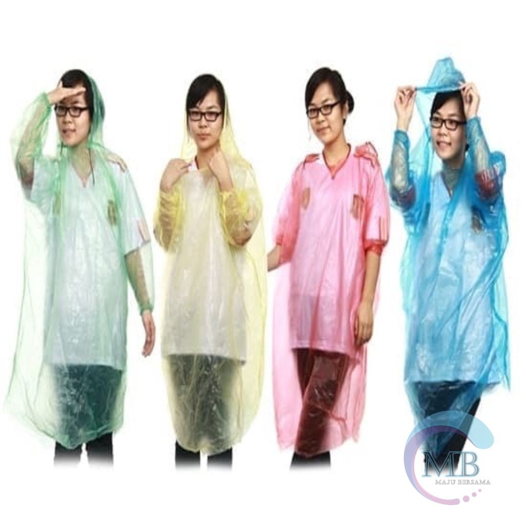 RT60 rain coat mantel jas hujan darurat plastik lengan panjang sekali pakai MB2744