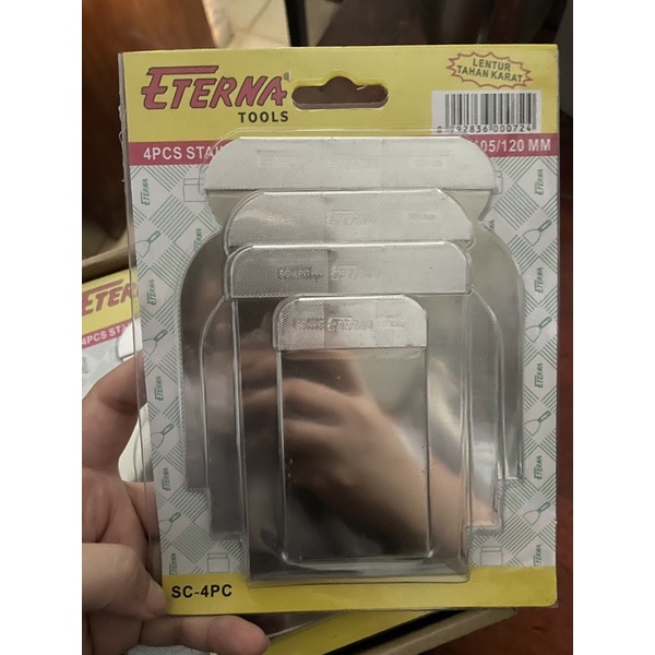 Kapi Eterna Cat Isi 4 pcs/ Pisau Dempul / Slipper Dempul Set 4pcs Stainless/Kape/Scrub
