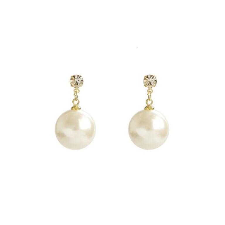 Hotel Deluna Anting IU S925 Silver Needle Simple Pearl Zircon Stud Earrings