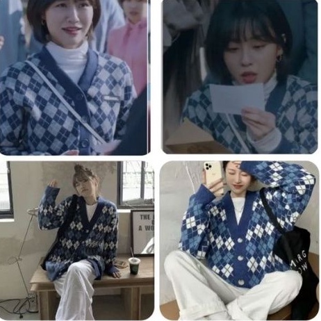 IMPORT WOMAN KNIT OVERSIZED CARDIGAN K-DRAMA TRUE BEAUTY KOREAN STYLE SOO AH KARDIGAN RAJUT WANITA MUSIM DINGIN