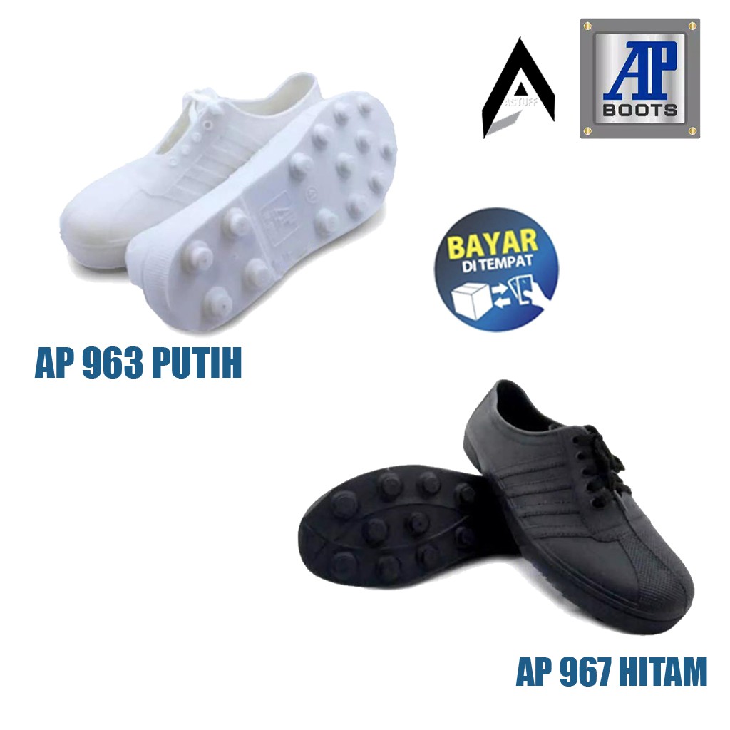 Sepatu PRIA Karet AP Boots Multi Fungsi  AP PUL BOLA 967 Hitam / 963 Putih AP Boot Sepatu Petani