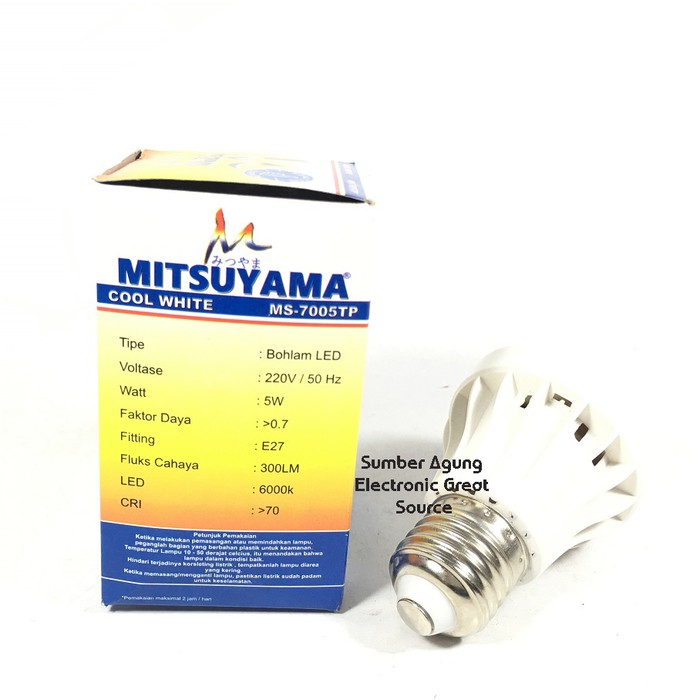 Lampu LED Mitsuyama 5W 5 Watt Warna Putih Cahaya Cool White MS7005