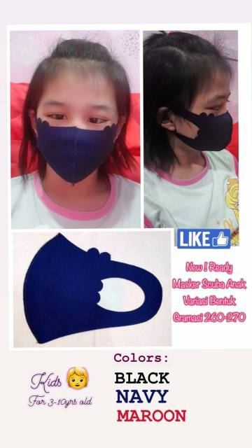 MASKER ANAK-ANAK SCUBA TEBAL GRAMASI 280/BISA DI CUCI/pasti tebal