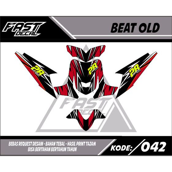 decal beat karbu hitam merah