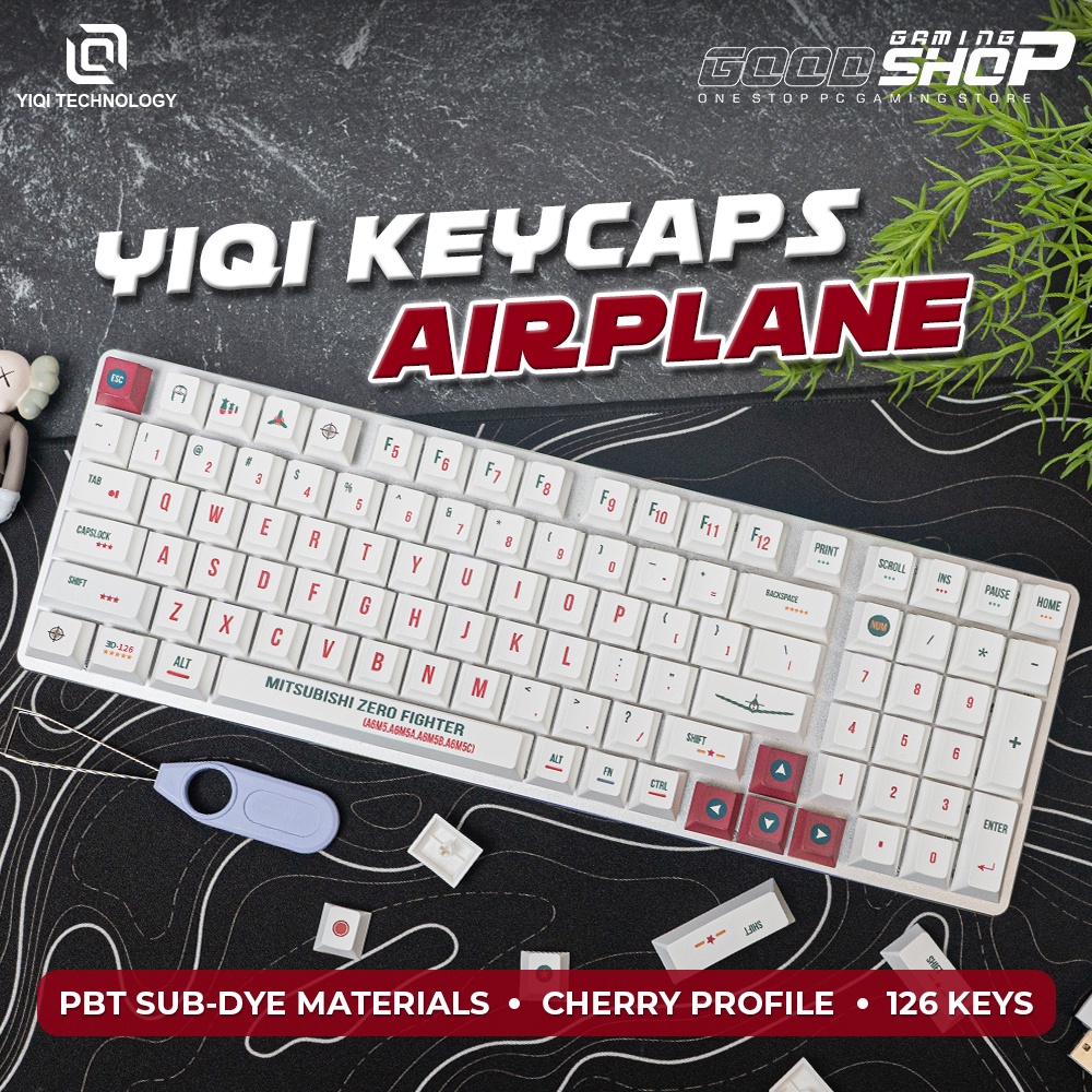 Yiqi Keycaps Airplane PBT Dye Sub Cherry Profile