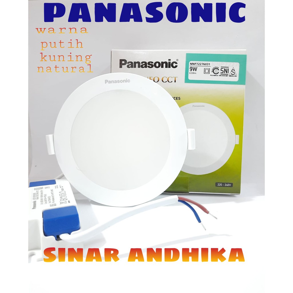 LED NEO CCT SLIM DOWNLIGHT 3 WARNA PANASONIC 9 WATT NNP 72276