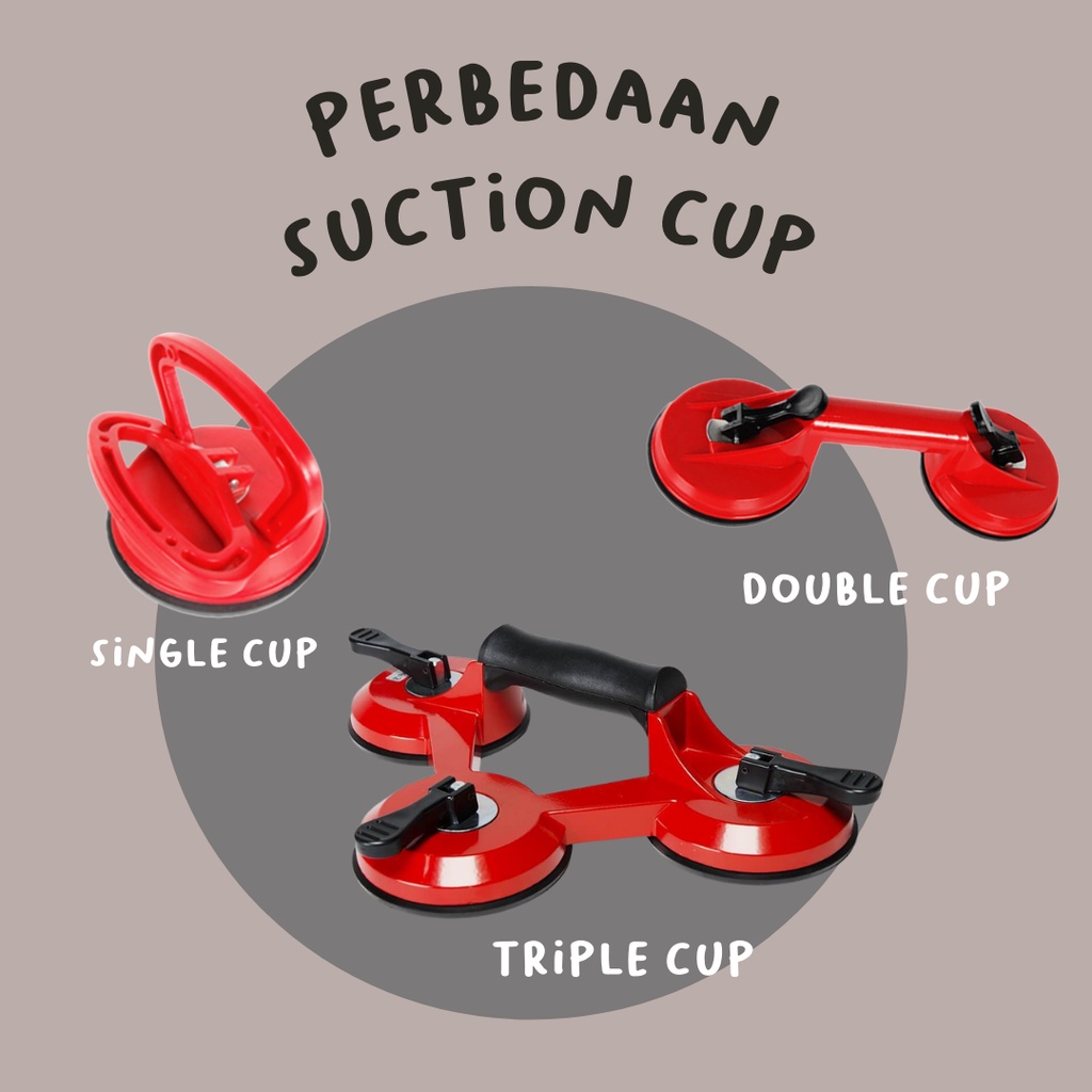 Suction Cup Alat Pengangkat Keramik Granit Kaca - Alat Pengangkat Keramik - Alat Pengangkat Granit - Alat Pengangkat Kaca -Kop Kaca 1 2 3  Kaki Body PVC/ Pegangan Kaca Pengangkat kaca keramik  (PILIH VARIASI)