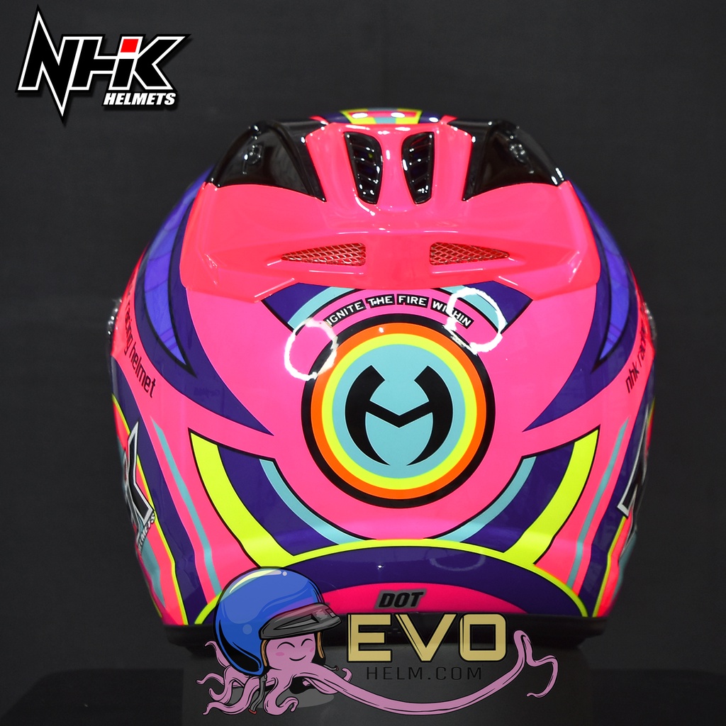 HELM NHK R6 PIGMENT PINK FLUO - YELLOW - ORANGE