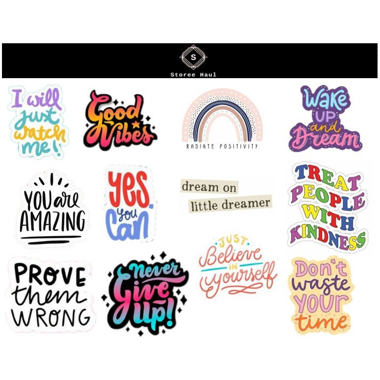 

STICKER LIFE QUOTES 3 12 PCS (CUTTING) / STIKER