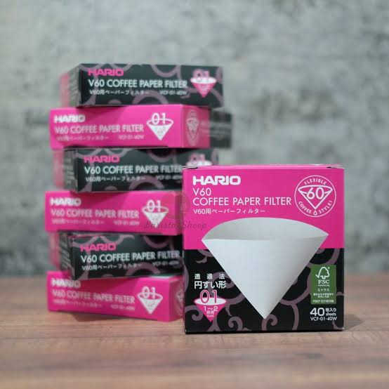 Hario Coffee Paper Filter bleach V60 1-2 Cup 40 Pcs / Kertas Penyaring Kopi