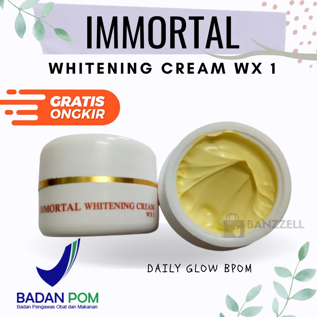Krim Siang Daily Glow - Immortal Whitening Cream WX1 - Daily Glow Pencerah Wajah BPOM Aman Promil Bu