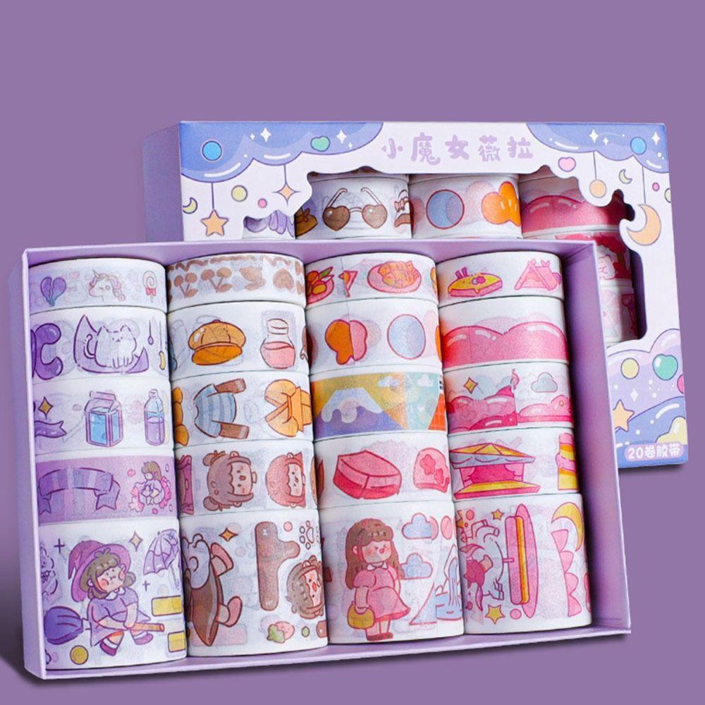 R-flower 20Rolls/Set Washi Tape Sastra Kualitas Tinggi Scrapbooking Gadis Hati Sedikit Segar INS DIY Bahan