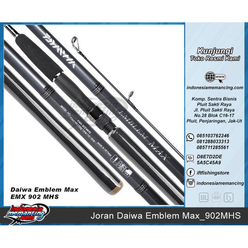 alat pancing mantul habis Joran Mancing DAIWA EMBLEM MAX 902MHS (Panjang 2.70M)