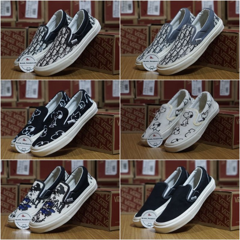 [BISA COD] Sepatu Slip On Snoopy Import Made In China Unisex Pria Wanita