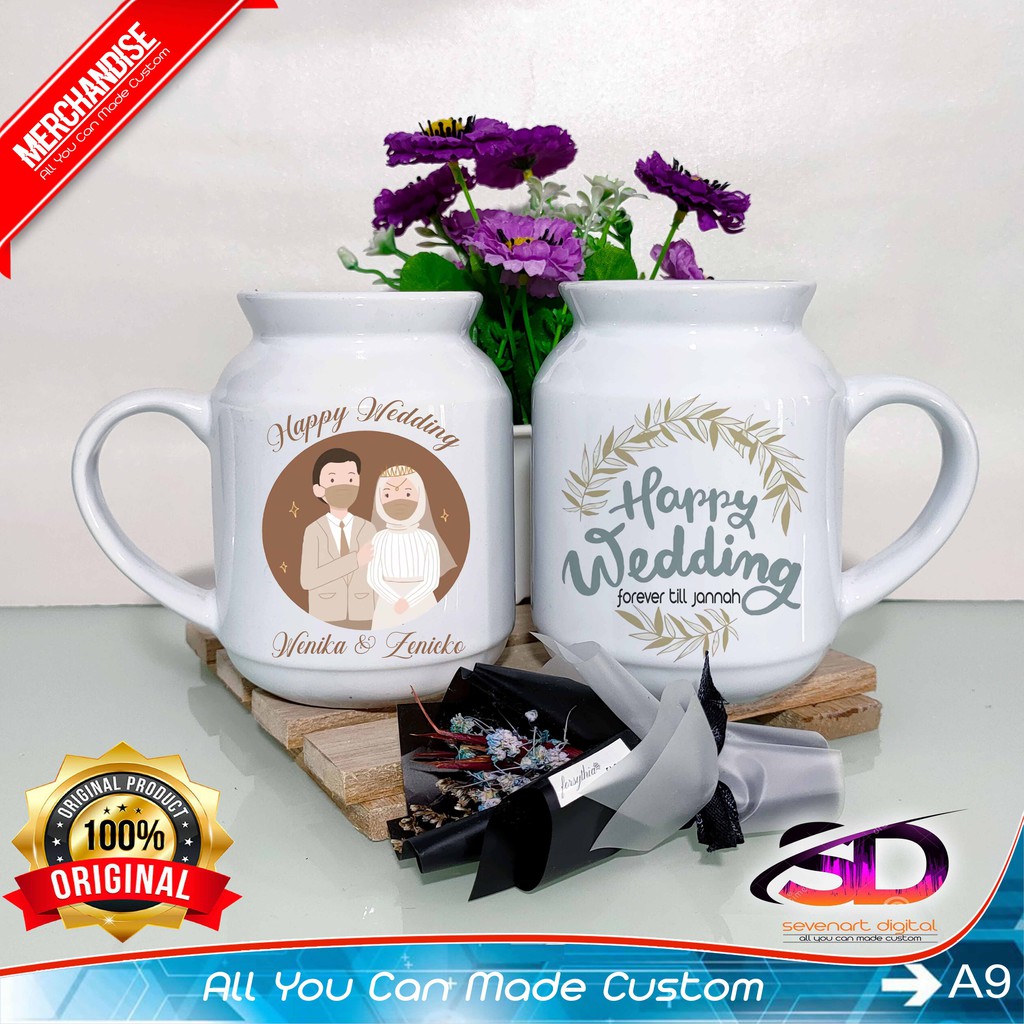 

Hampers Wedding Custom Nama, Kado Pernikahan Mug