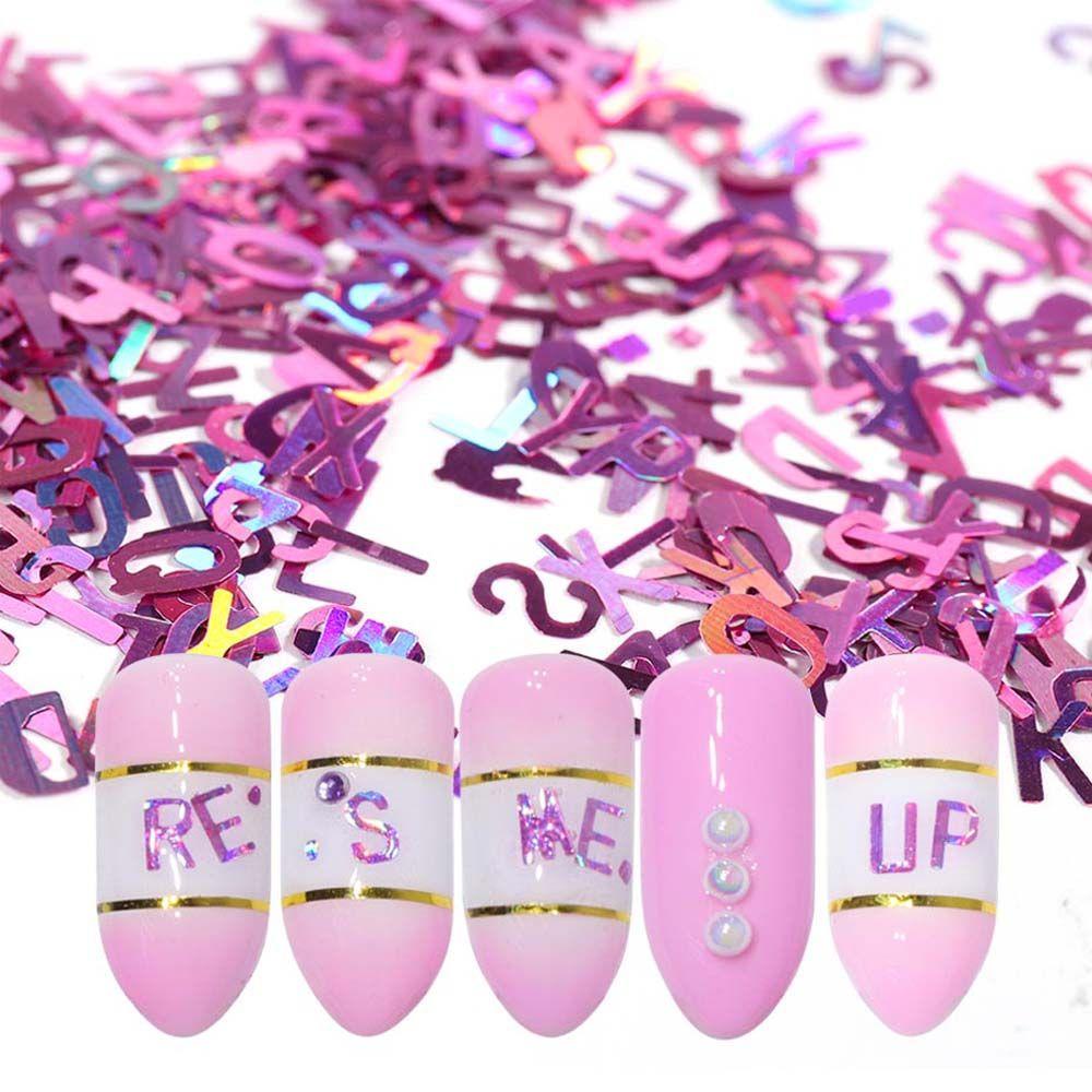 MXBEAUTY 3d Stiker Kuku Shiny 6kisi Dekorasi Nail Art Manicure Aksesoris Hologram Nail Art Nail Art Ornamen Nail Paillettes Set