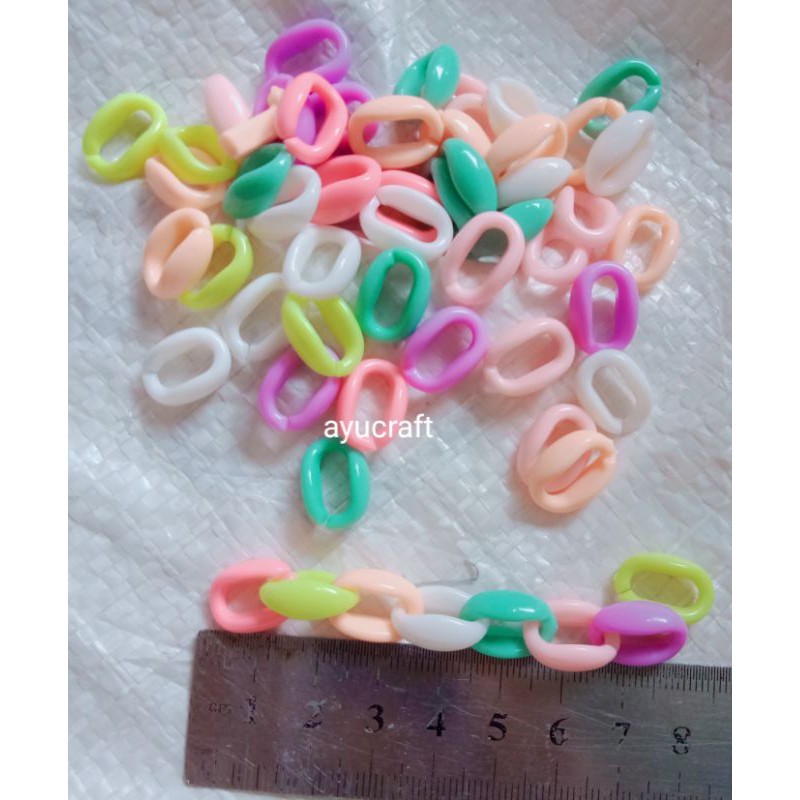 bahan rantai gembul plastik ecer(50pcs)