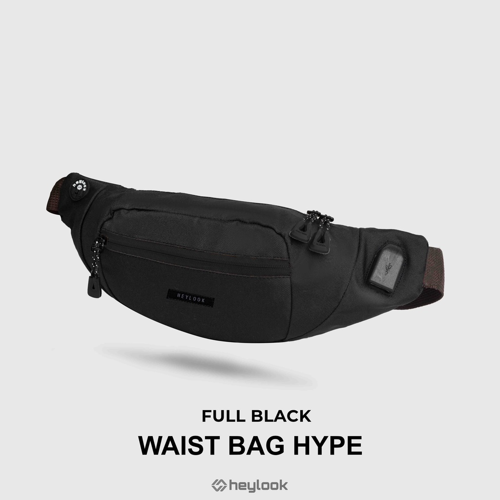 (BISA COD) TAS SELEMPANG PRIA WAIST BAG HYPE ANTI SOBEK ANTI MALING SEMI-WATERPROOF HEYLOOK