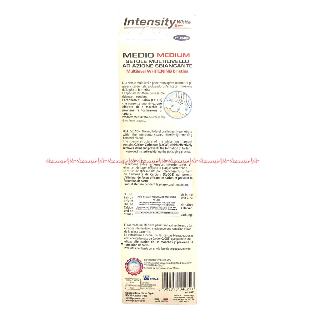 Piave Intensive White Medio Medium Multilevel Whitening Briles Sikat Gigi