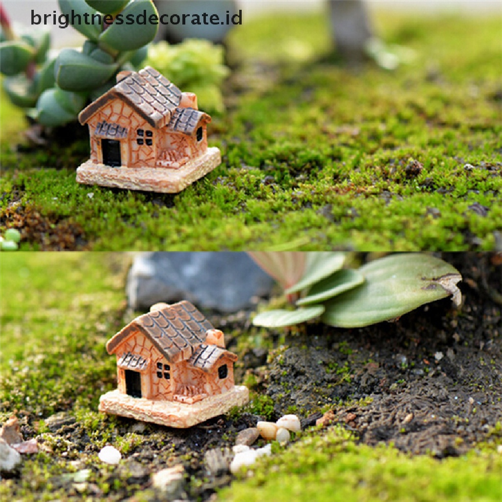 [birth] 3Pcs Micro Landscape Decoration Small Houses Handicraft Gift Garden Ornaments [ID]