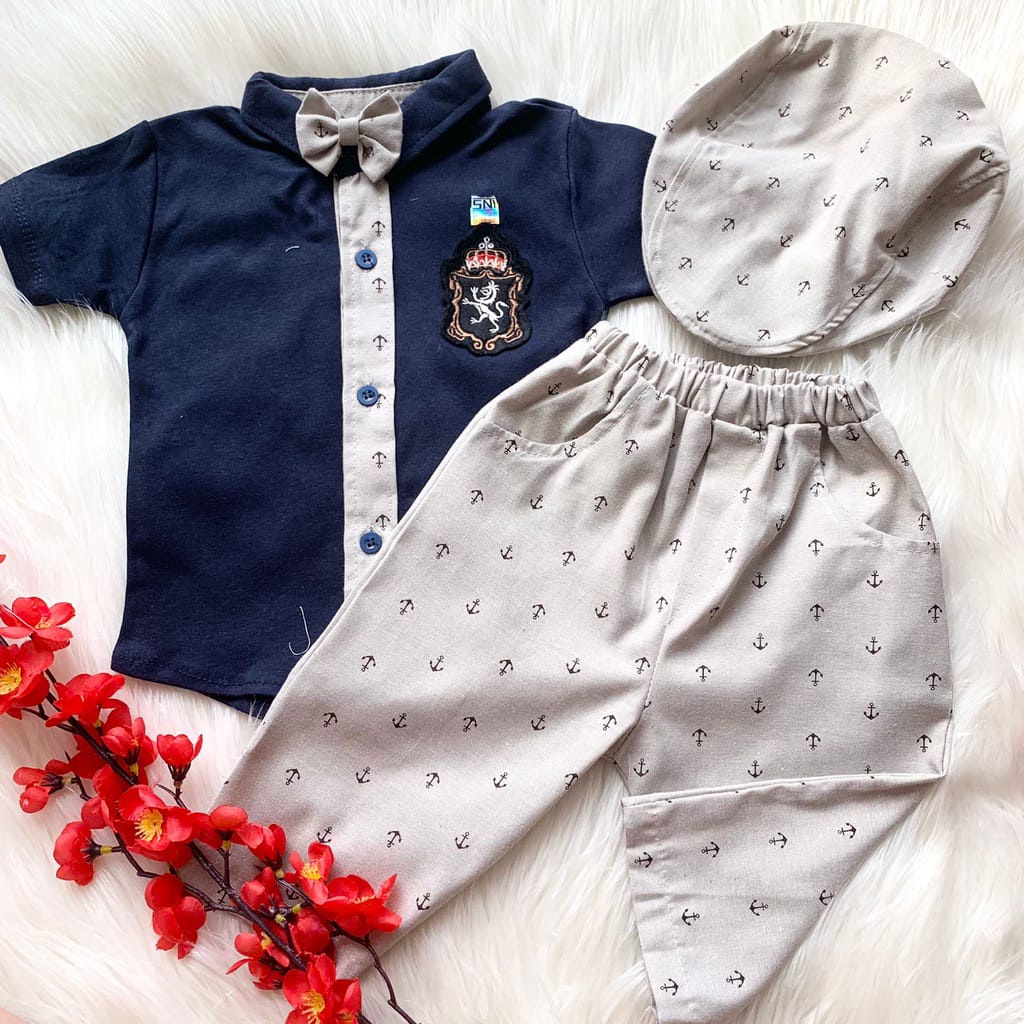 Setelan baju bayi laki Laki Set Topi