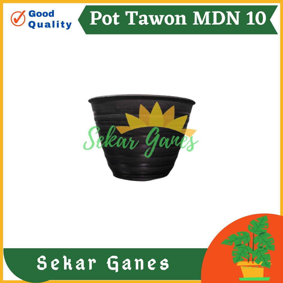 POT HITAM TAWON MDN 10 CM MOTIF TAWON - POT TAWON 10CM MDN VAS POT BUNGA TAWON BULAT pot hias MURAH