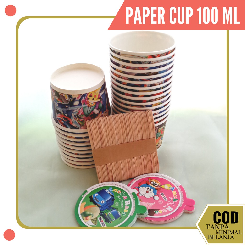 GROSIR PAPER CUP ES KRIM KERTAS / CUP ICE CREAM MALANG / PRINTING CUP ES KRIM