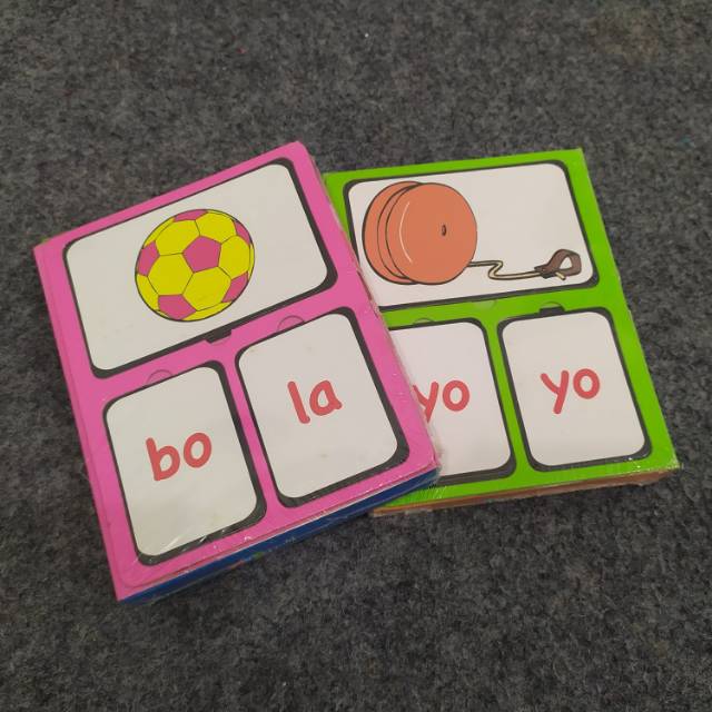 MAIZA - Flashcards Kartu Belajar Membaca Suku Kata, Kartu Suku Kata, Mainan Edukasi Suku Kata