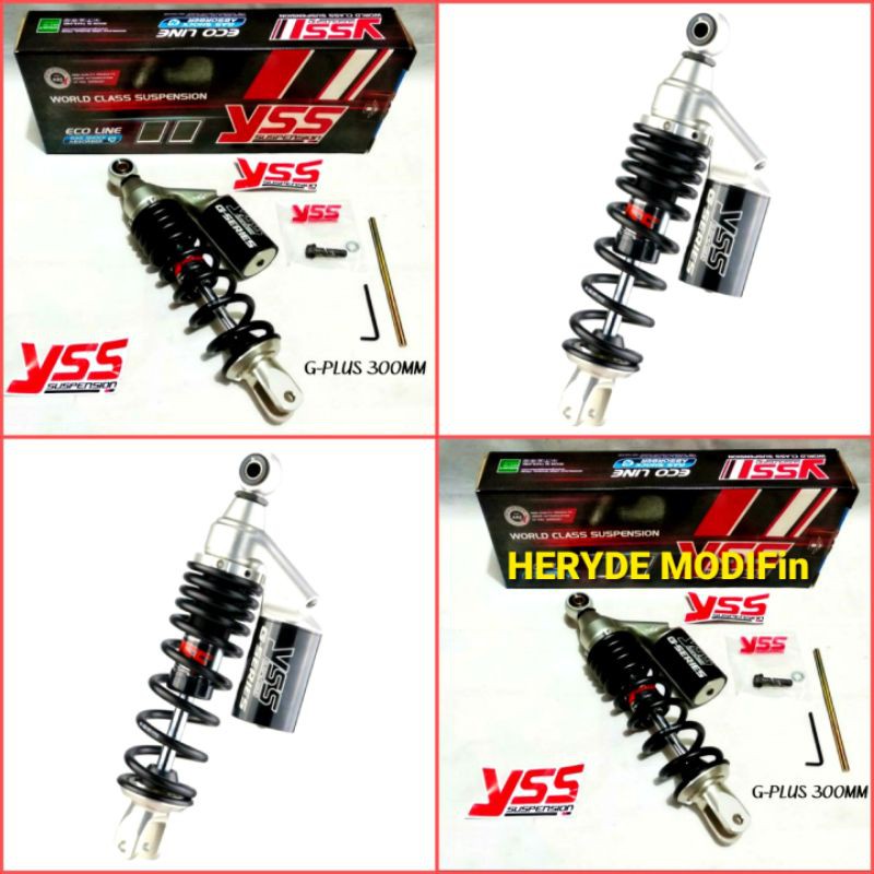 Shock Tabung YSS G Plus New All Black 300 mm MIO VARIO110 m3 BEAT Karbu Fi SCOOPY XEON FINO MIO125