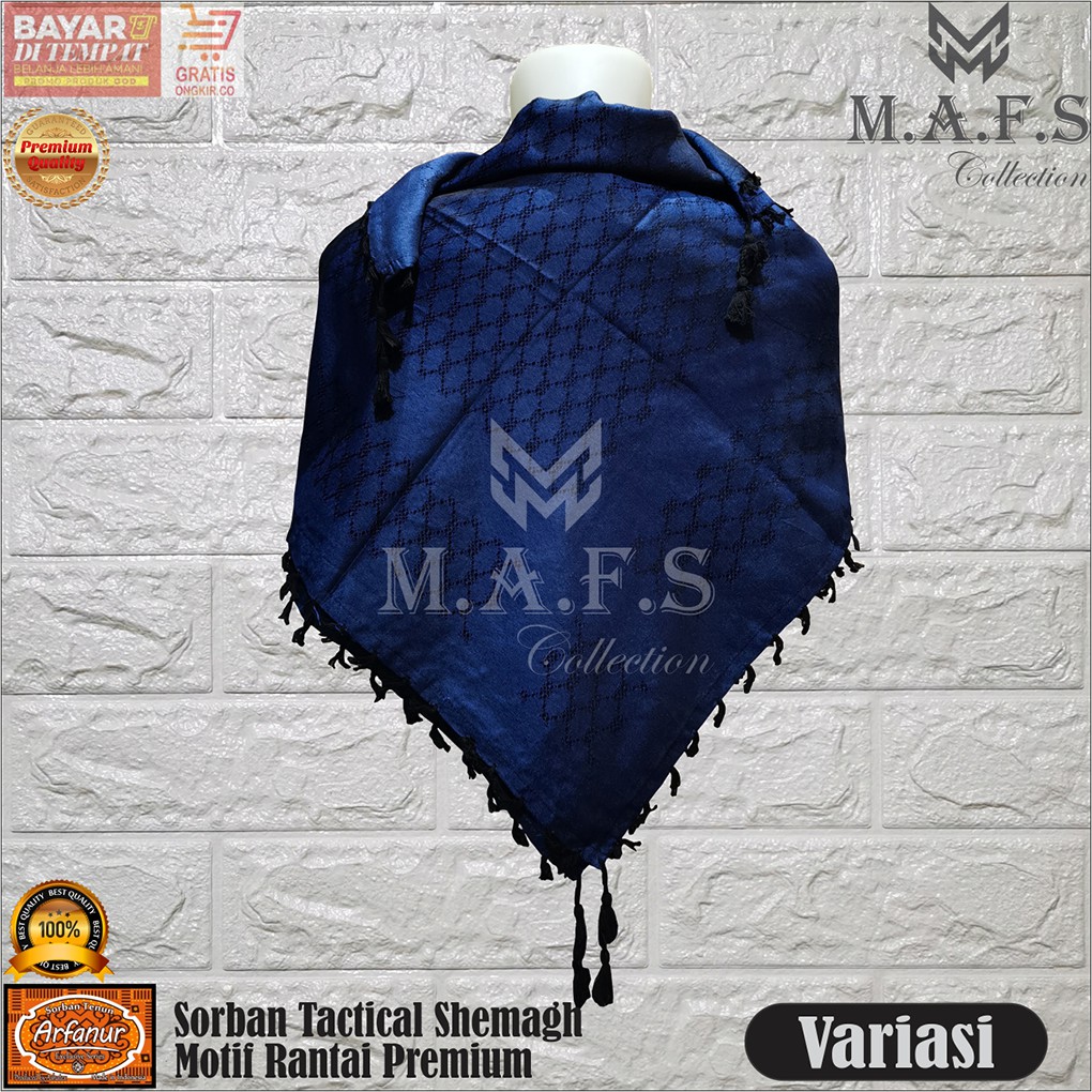 Sorban Shemagh Arab Motif Rantai Full Warna