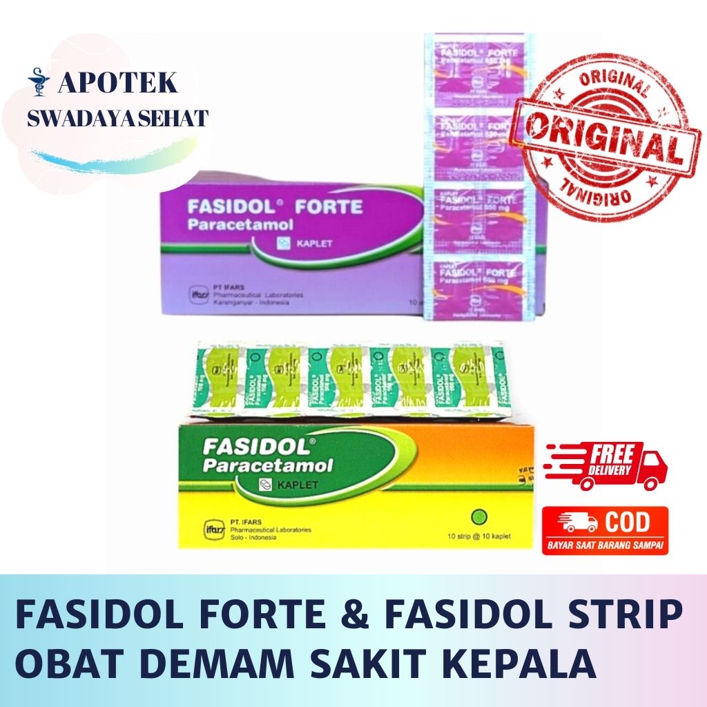 FASIDOL FORTE Strip Isi 10 Tablet &amp; Fasidol Strip - Paracetamol Obat Demam Sakit Kepala Parasetamol