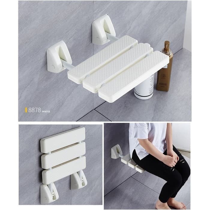 BAROKAH GAMIS Kursi Dinding Lipat Kamar Mandi Shower Chair Folding Wall Mounted ori