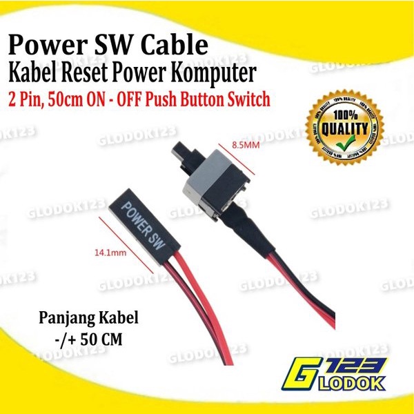 Tombol Kabel Power Reset Switch SW 2 Pin Push Button CPU PC Komputer