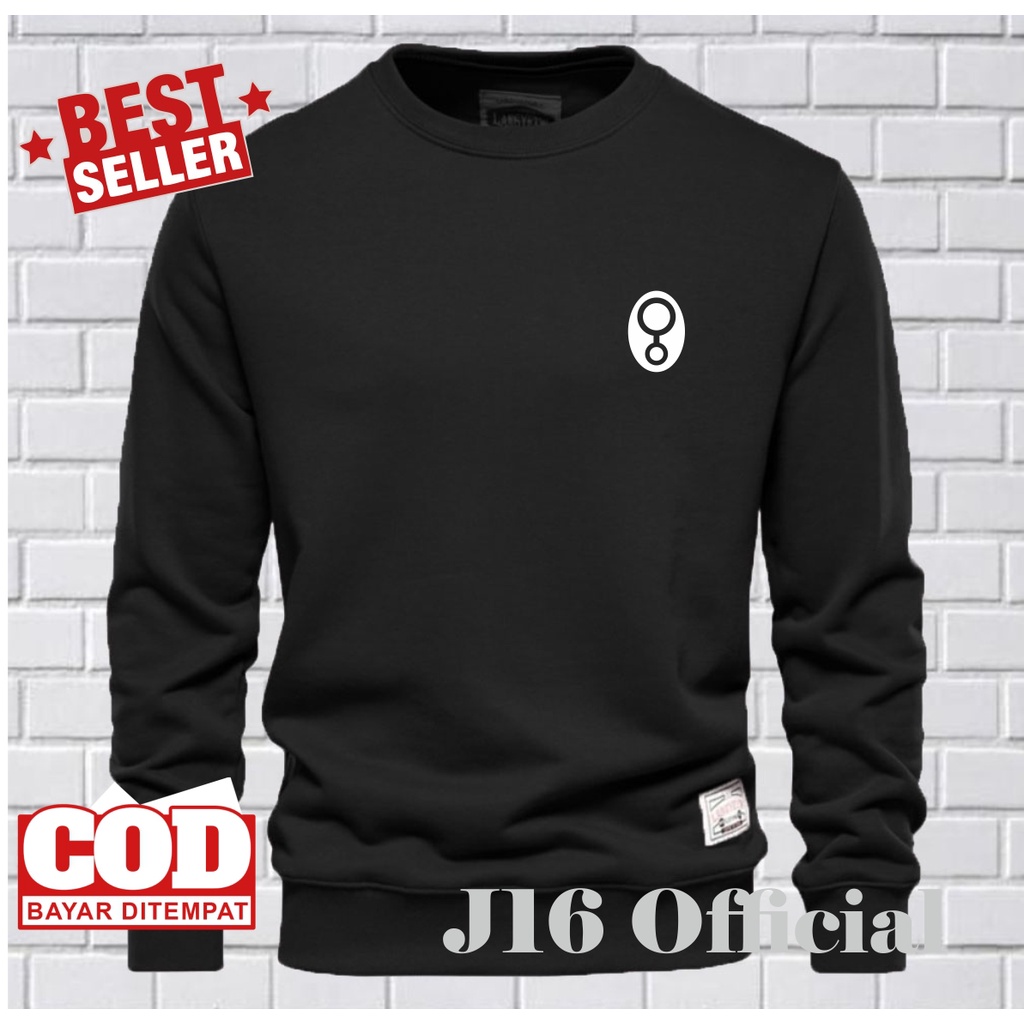 GREENLIGHT Crewneck Sweater Oblong Pria Bahan Fleece Tebal Premium