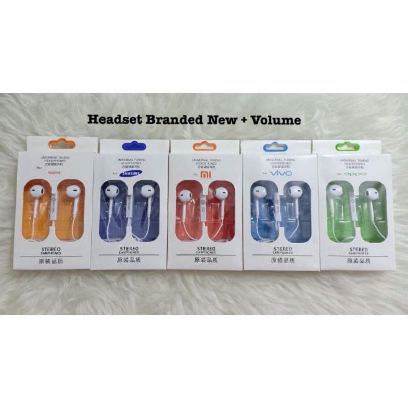 Headset branded Vivo,Xiaomi,Oppo,Samsung,Realme Handsfree Superbass Earphone Extrabass